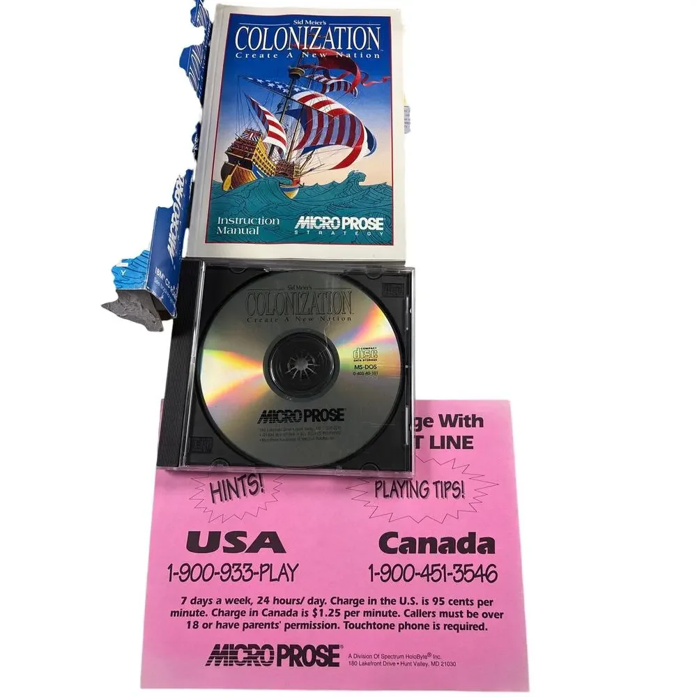 Sid Meier's Colonization Big Box PC Game MicroProse 1994 Strategy Civilization